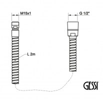 MEDIDAS FLEXO DUCHA METALICO GESSI